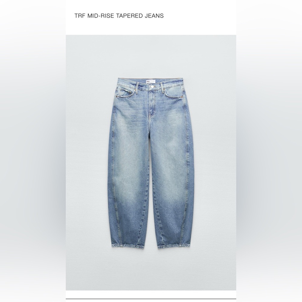 ZARA mid rise tapered jeans